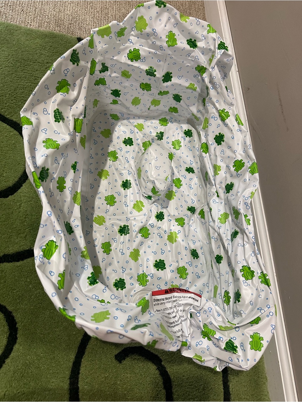 Baby Bath inflatable tub- Green Frog Print